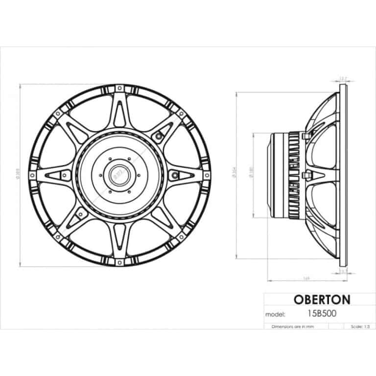Oberton 15B500 Difuzor 15 inch 500W RMS