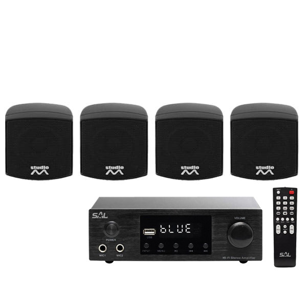 Sistem boxe sateliti audio Omni-Design Basic-4-Wall, bluetooth, 4x25W, negru