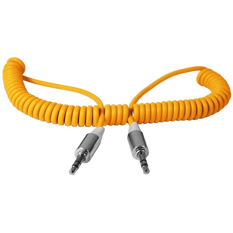 Cablu audio spiralat Jack-Jack 3.5mm, galben