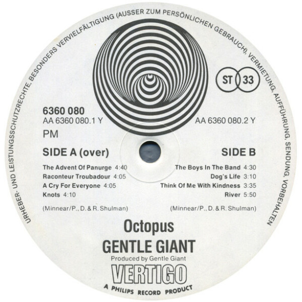 Gentle Giant – Octopus sic vinyl