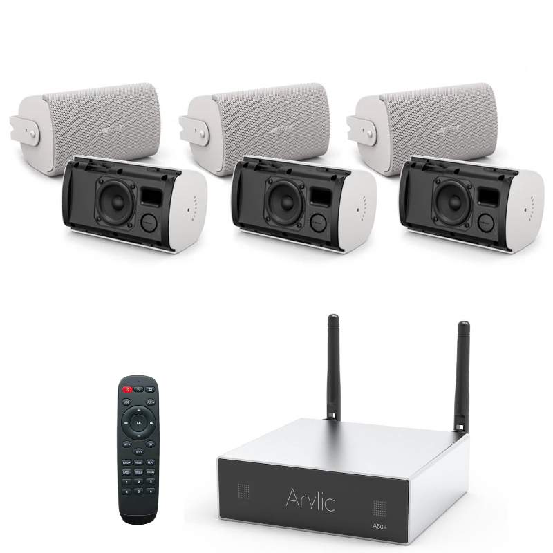boxe-arylic Pachet sonorizare restaurant Bose FS2SE alb, internet radio, wi-fi, bluetooth