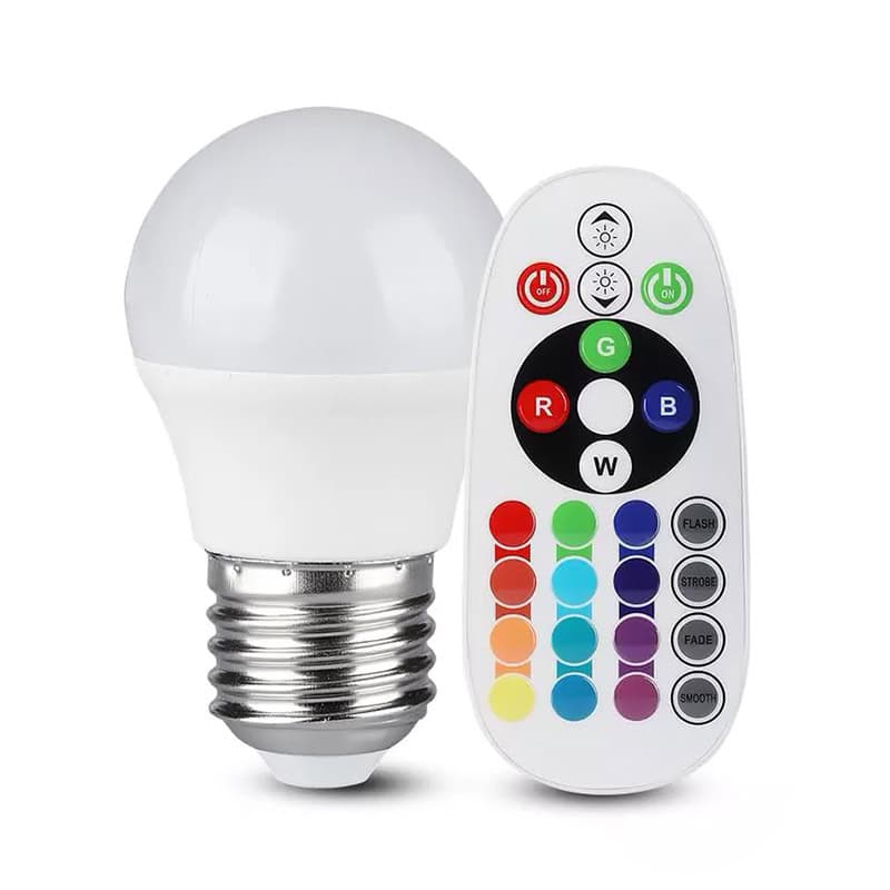 SKU-2773-bec-led-rgb Bec LED RGB + Alb