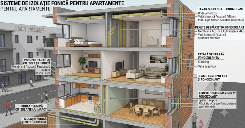 izolatie fonica apartament
