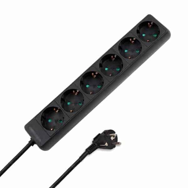 Prelungitor Negru 6 Prize - 1.5m Prelungitor Negru 6 Prize - 1.5m