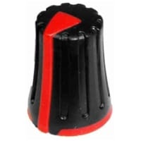 Buton Potentiometru Mixer 16x12mm - Negru-Rosu