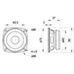 Visaton FR8-4 ohm Difuzor Audio Fullrange 8 cm