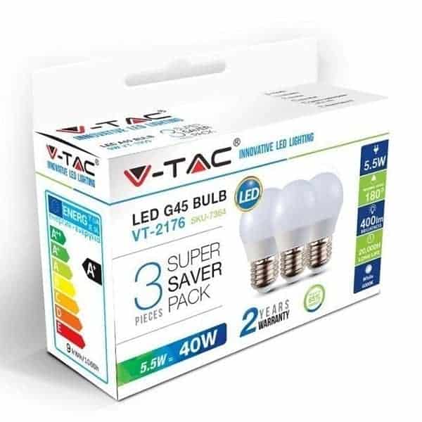 Bec E27 G45 5-5W-LED 2700k Alb Cald Set 3x Bec E27 G45 5-5W-LED 2700k Alb Cald Set 3x