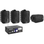 Sistem audio Outdoor 4 boxe Cafe-Restaurant Basic negru