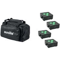 Lumini ambintale evenimente cu acumulator, set 4 AKKU IP Flat Light 3 bk + Soft Bag