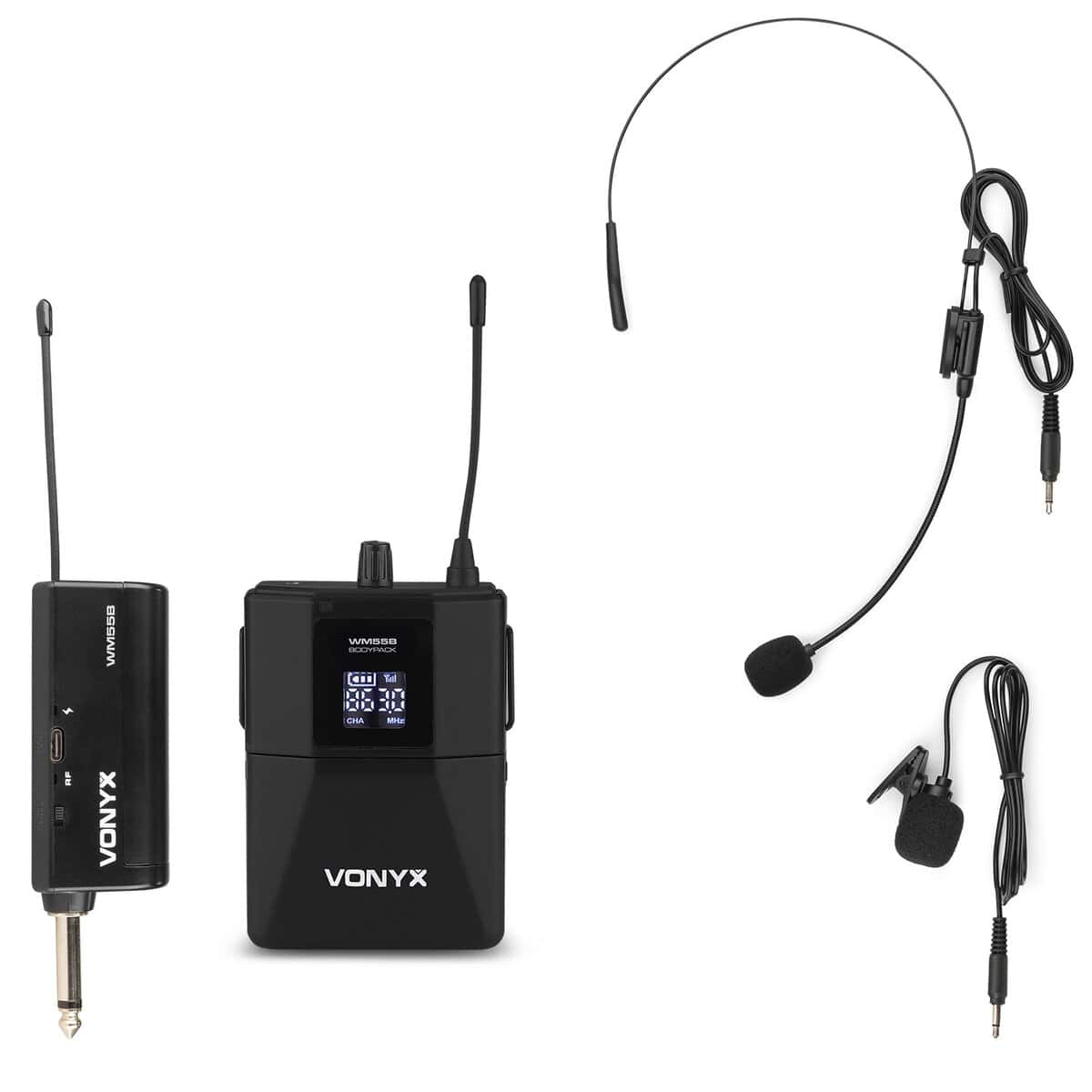 179202_side1_1_2 Microfon lavaliera si headset UHF Vonyx WM55B