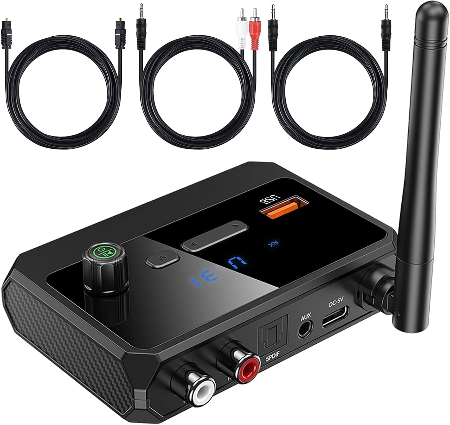 Adaptor bluetooth audio 5.3 cu display si USB - Noiz.ro - Receiver