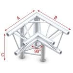 Corner 90 grade down left, apex down