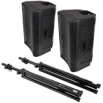 Sistem boxe 2x300W QTX Quest 15 cu mixer amplificat + microfoane wireless 2