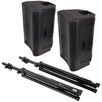 Sistem boxe 2x300W QTX Quest 15 cu mixer amplificat + microfoane wireless 2