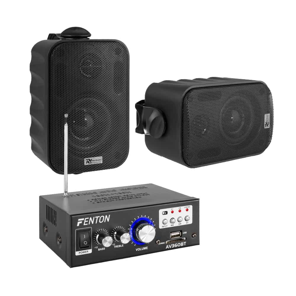 sistem-audio-boxe-exterior Sistem boxe outdoor Cafe-Restaurant Basic Wall negru