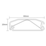 Plinta mascare cablu TV Aluminiu Blackmount CC09-110, 1100 x 60 x 20mm (WxLxD), Silver - imagine 2