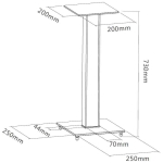 Stand boxe raft BLACKMOUNT BS-03L din Aluminiu si Sticla - 2 bucati - imagine 3
