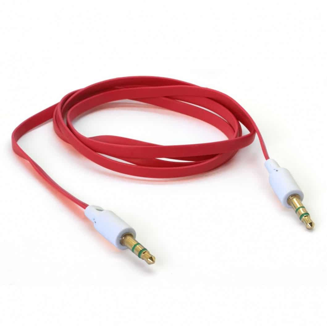 jack-to-jack-35-mm-stereo-flat-audio-cable-male-to-male-red- Cablu audio stereo plat Jack de la 3,5 mm