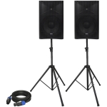 Set boxe active cu stative profesionale QTX Quest 12 Stands Bundle