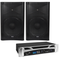 Sistem audio cu amplificator + Boxe 15 inch QTX