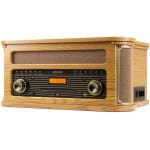 Pick-up retro cu radio, Bluetooth/CD/DAB+/FM/USB, maro deschis, Memphis - imagine 3