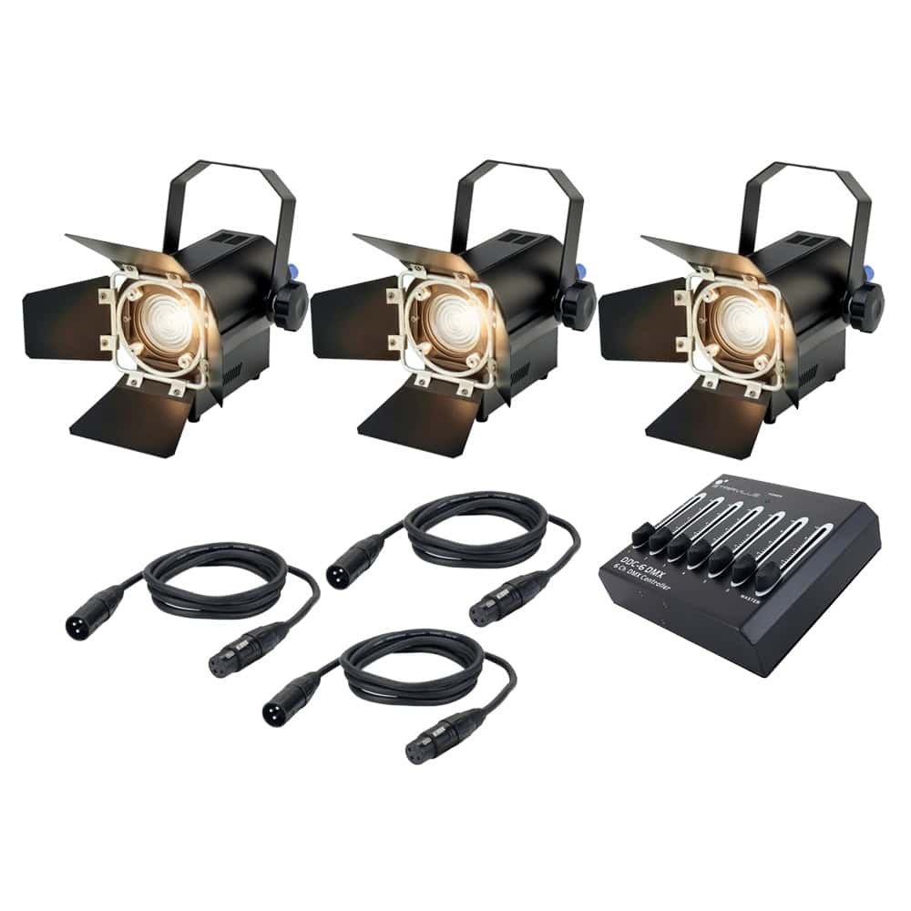 set-lumini-teatru Set lumini studio LED Fresnel Bundle 1