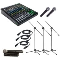 Set Mixer Mackie Microfoane Shure Stative Cabluri Live Kit 1