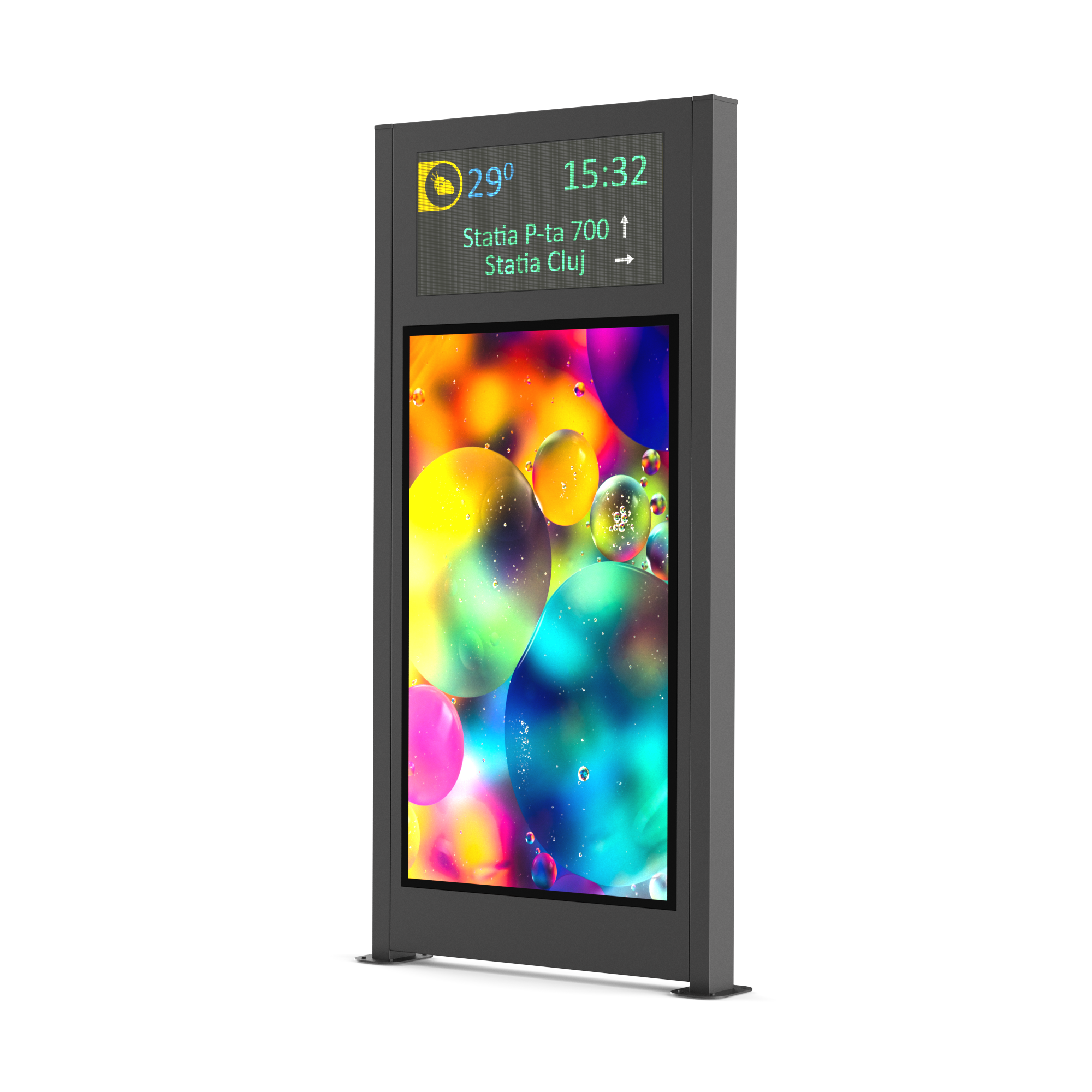 Panou Informare Calatori persp Totem Statie tramvai / autobuz pich P4