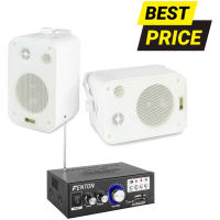 Sistem audio perete 2 boxe cu amplificator Horeca Basic Wall-4WH