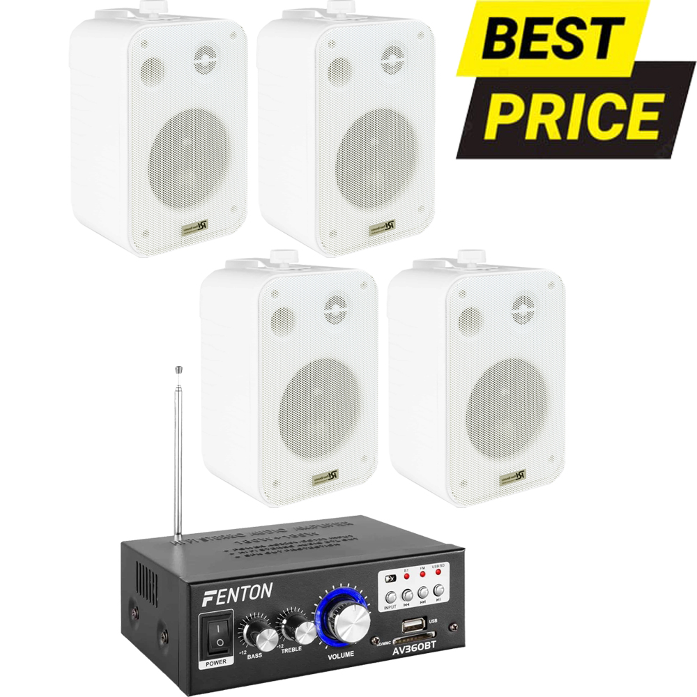 set-4-boxe-pasvie-cu-amplificator Set 4 boxe pasive cu amplificator Horeca Basic Wall-6WH