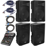 Sistem sonorizare 4 boxe active cu mixer Ibiza sound XTK15A Bundle 3