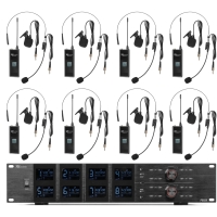 Set 8 microfoane lavaliera PD528B UHF, 8x100 de canale, Power Dynamics 1