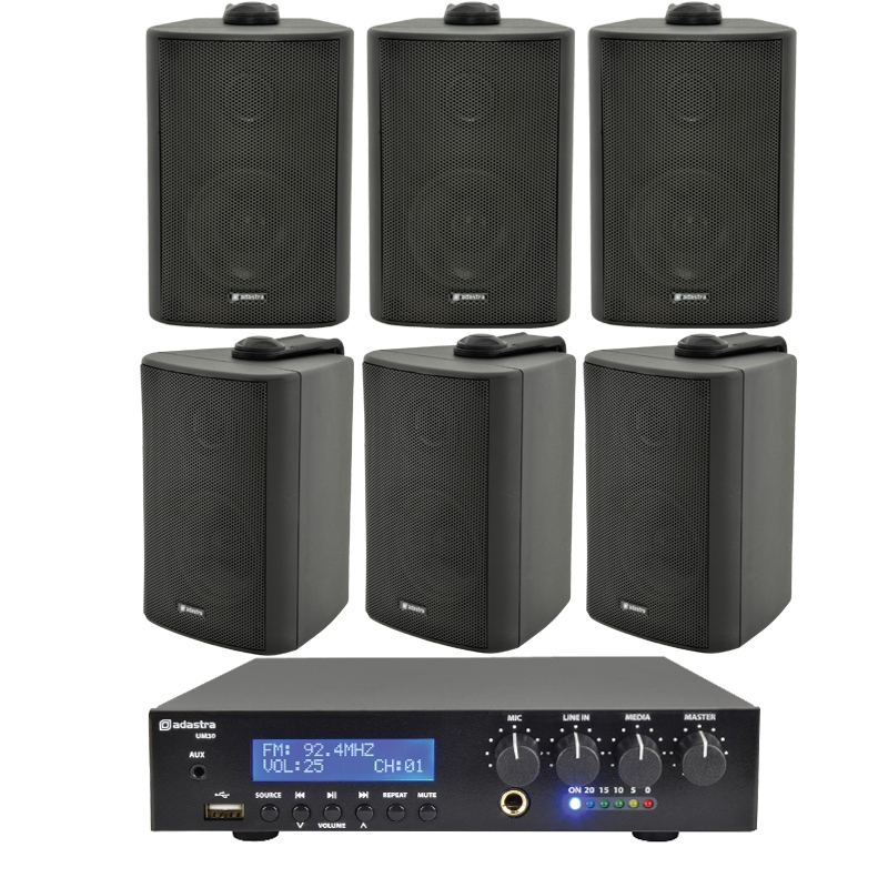 sistem-audio-6-boxe-negre Sistem 6 Boxe Negre Interior Adastra BC3 Restaurant Bundle