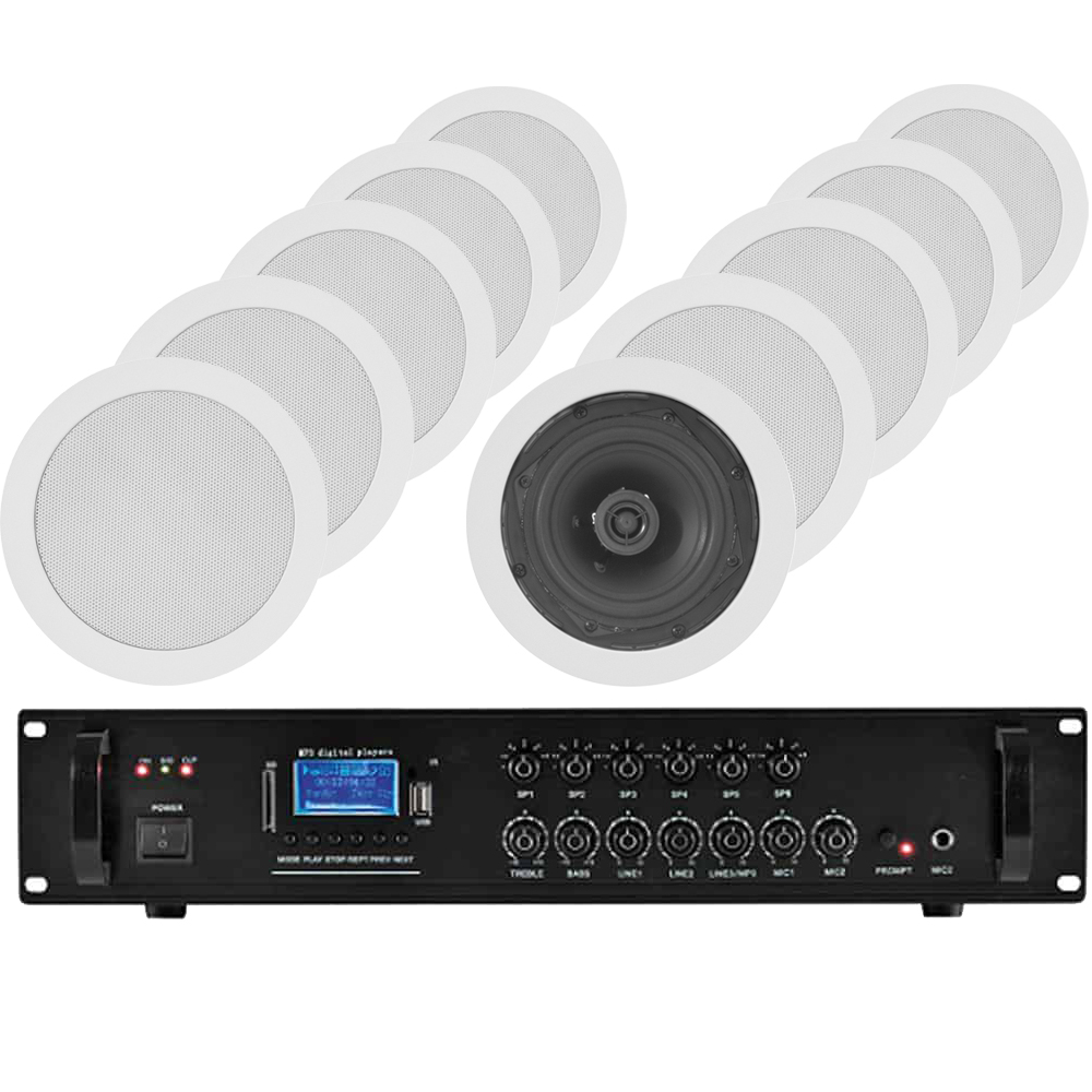 sistem-sonorizare-tavan-10-boxe Sistem audio incastrabil restaurant 10 boxe Adastra CC5V Bundle 1