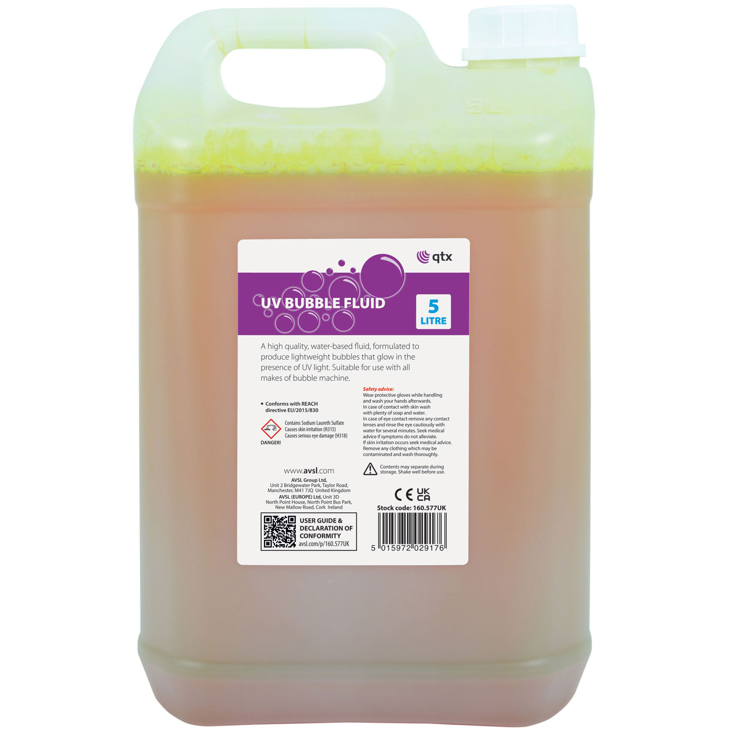 160577UK_CO1 Solutie baloane de sapun UV QTX Bubble Fluid 5L