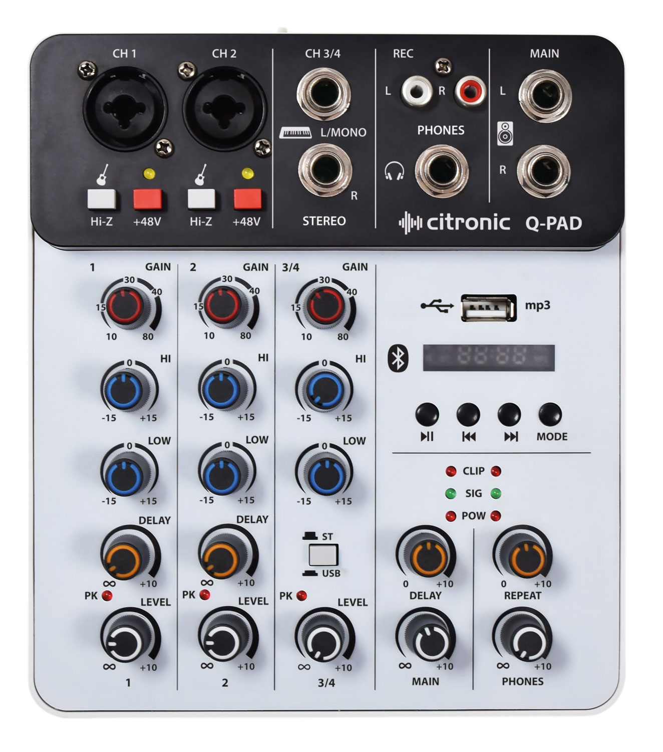 170814UK_CO1 Mixer cu placa de sunet bluetooth Citronic Q-PAD