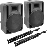 Boxe active 15 inch cu stative Alien PP-3715A Bundle