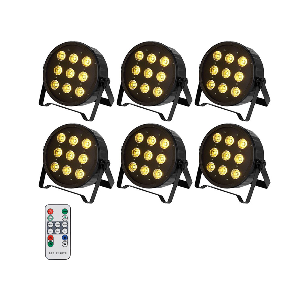 sistem-lumini-ambientale Sistem lumini ambientale interior DMX 6x LED FLAT PAR cu telecomanda